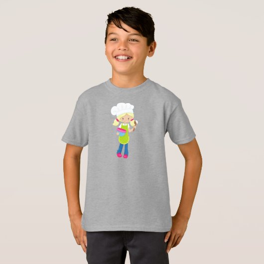 Backen, Bäckerei, Bäckerei, Niedliches Mädchen, Bl T-Shirt (Vorne ganz)