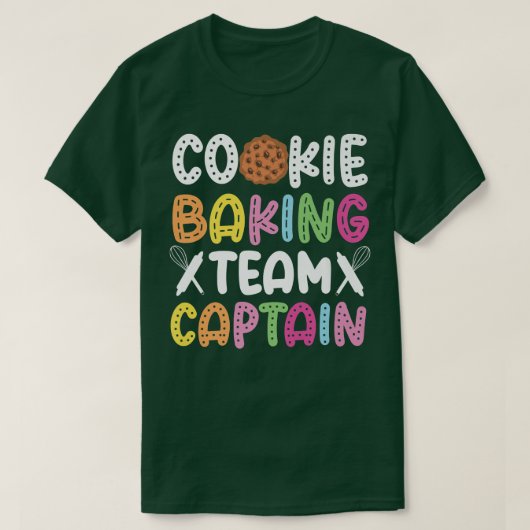 Backen Backkochteam Kapitän Cookie Backteam T-Shirt (Design vorne)