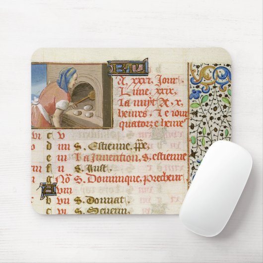 Backen-Brot, von einem Buch von Stunden Mousepad (Mit Mouse)