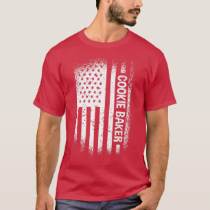 Backen Cookie Baker USA Flag Cookie T-Shirt