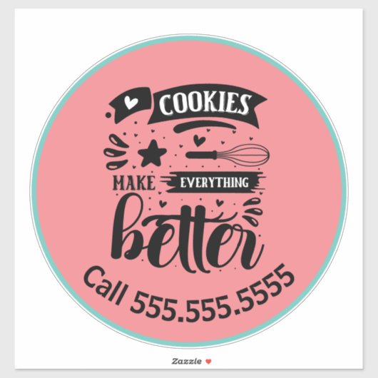 Backen Cookies Business Car decal Aufkleber (Blatt)