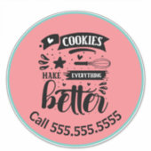Backen Cookies Business Car decal Aufkleber (Vorderseite)