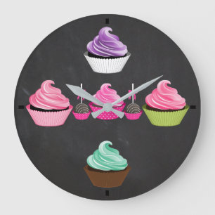 Backen Cupcake O'Clock Große Wanduhr
