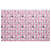 Backen Doodles auf Gingham - Rosa & Navy Stoff (Fat Quarter (45,7 x 55,9 cm))