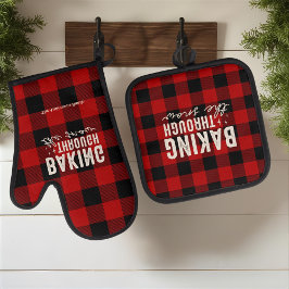 Backen durch den Schnee Büffel Ofenhandschuh & Topflappen-Set