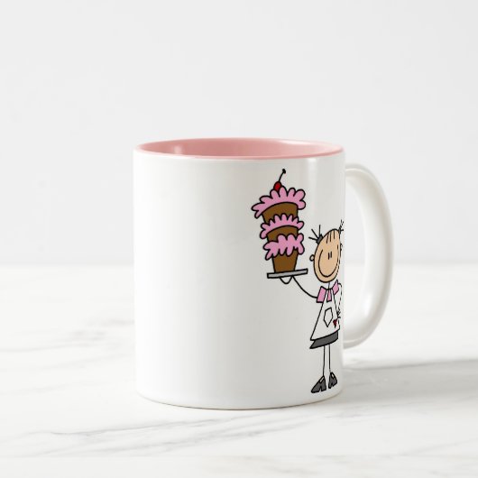 Backen einer Kuchen-Tasse Zweifarbige Tasse (VorderseiteRechts)