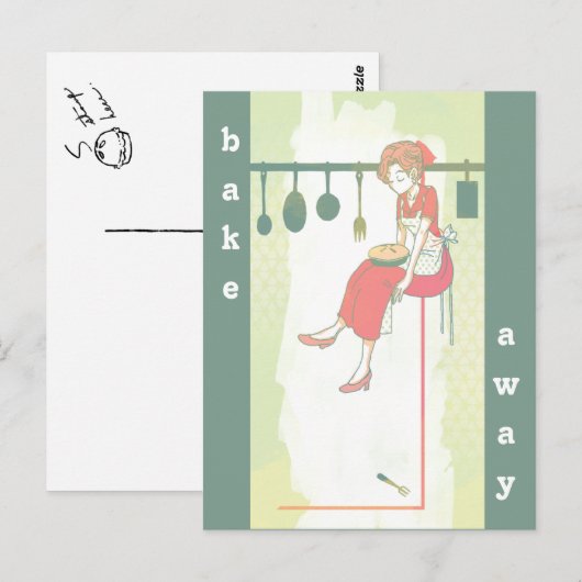 Backen eines Kuchens Postkarte (Vorne/Hinten)
