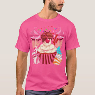 Backen Feinschmecker Süßigkeiten Sprinkles Cupcake T-Shirt