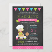 Backen Geburtstag | Geburtstagskuchen Einladung (Vorderseite)