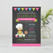 Backen Geburtstag | Geburtstagskuchen Einladung (Stehend Vorderseite)