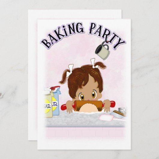 Backen-Geburtstags-Party Einladung (Vorne/Hinten)