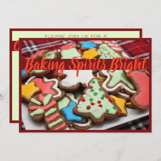 Backen-Geist-helle Plätzchen-Party Einladungen (Vorne/Hinten)
