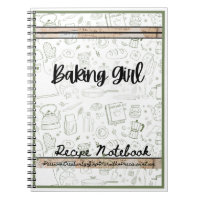 Backen Girl-Thema Rezept Notizbuch Backen