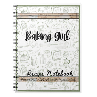 Backen Girl-Thema Rezept Notizbuch Backen Notizblock