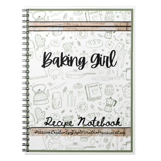 Backen Girl-Thema Rezept Notizbuch Backen Notizblock (Vorderseite)
