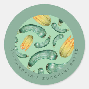 Backen   Ihr Name   Zucchinibrot Runder Aufkleber