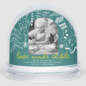 Backen ist Liebe, die essbar Green Foto Urlaub gem Schneekugeln (Vorderseite)