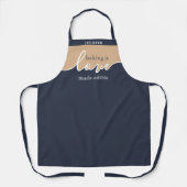 Backen ist Liebe essbar NAVY TAN Script Klasse gem Schürze (Vorderseite)