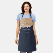 Backen ist Liebe essbar NAVY & TAN Script Schürze (Getragen)
