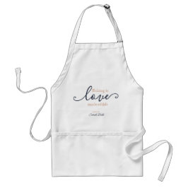 Backen ist Liebe essbar Tan Navy Script Klasse gem Schürze