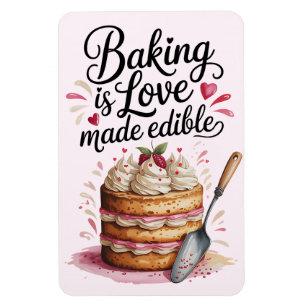 Backen ist Liebe hergestellt essbar Küche Magnet -