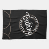 Backen ist Liebe sichtbar gemacht Geschirrtuch (Horizontal)