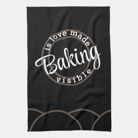 Backen ist Liebe sichtbar gemacht Geschirrtuch (Vertikal)