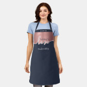 Backen ist Liebe zu essbaren Rose Gold Navy Skript Schürze (Getragen)