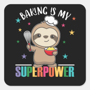 Backen ist mein süßer, süßer Schlauch, gebacken Quadratischer Aufkleber