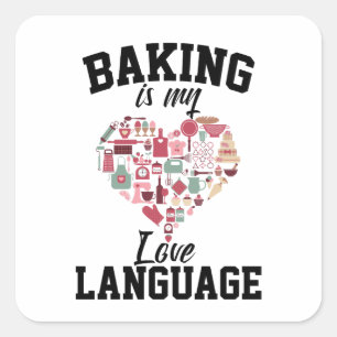 Backen ist meine Liebe Quadratischer Aufkleber