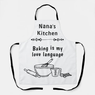 Backen ist meine Liebessprache Kulinarisches Desig Schürze