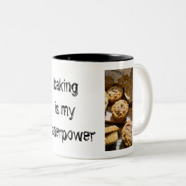 Backen ist meine Superpower-Tasse Zweifarbige Tasse