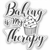 Backen ist meine Therapiezitate Aufkleber (Vorderseite)