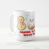 Backen ist SCHNEE viel Spaß Kaffeetasse (Vorderseite Links)