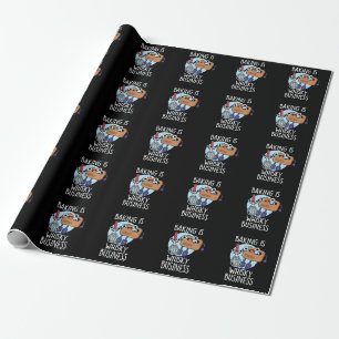 Backen ist Whisk-ey Business Baker Pun Dark BG Geschenkpapier