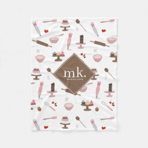 Backen & Kochen Backwaren Kochen Monogramm Fleecedecke