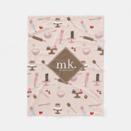 Backen & Kochen Backwaren Kochen Monogramm Fleecedecke