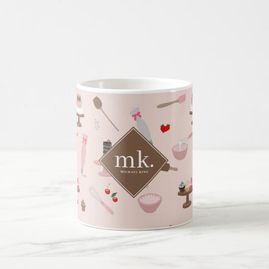Backen & Kochen Backwaren Kochen Monogramm Kaffeetasse (Mittel)