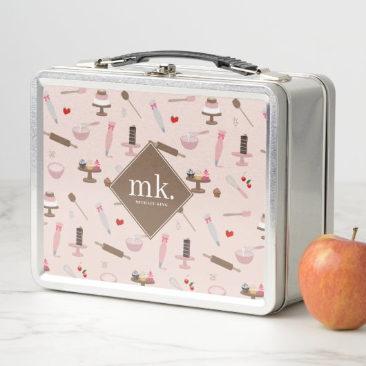 Backen & Kochen Backwaren Kochen Monogramm Metall Brotdose (Beispiel)