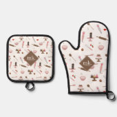 Backen & Kochen Backwaren Kochen Monogramm Ofenhandschuh & Topflappen-Set (Vorderseite)