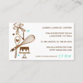 Backen & Kochen Utensidholz Textur & Blau Visitenkarte (Rückseite)