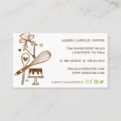 Backen & Kochen Utensidholz Textur & Grün Visitenkarte (Rückseite)