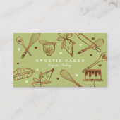 Backen & Kochen Utensidholz Textur & Grün Visitenkarte (Vorderseite)