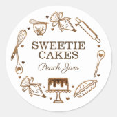 Backen & Kochen Utensidholz Textur Jar Runder Aufkleber (Vorderseite)