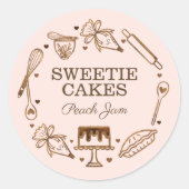 Backen & Kochen Utensidholz Texture Jar Cla Runder Aufkleber (Vorderseite)