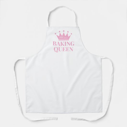 Backen Königin Schürze mit rosa Prinzessin Kronlog (Vorderseite)