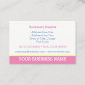 Backen & Kuchen machen Calling Card. Visitenkarte (Rückseite)