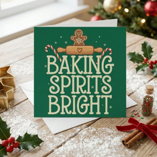 Backen macht den Geist froh Lustiger Weihnachts-Ba Feiertagskarte