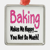 Backen macht mich glücklich silbernes ornament (Vorne)