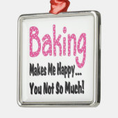 Backen macht mich glücklich silbernes ornament (Links)